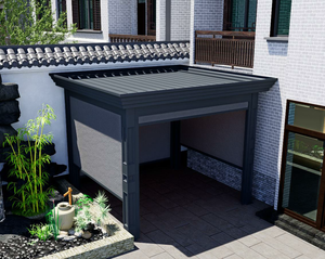 Pergola de jardin extérieure en aluminium et verre, <span class=keywords><strong>solaire</strong></span>, LED, étanche, portable, télécommandée, alimentée par batterie, silencieuse, pour <span class=keywords><strong>balcon</strong></span>, gazebos, tentes - Product Image 4