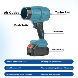 Cordless Brushless Turbo Blower 21V Handheld Electric Leaf Blower High-<b>Power</b> DIY Air Blower for Car Drying and Dust Removal - Product Image 4