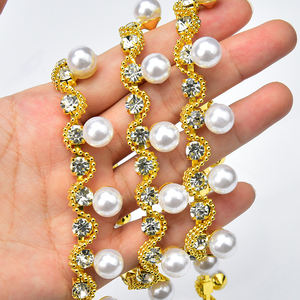 Strass perle garniture verre cristal perles blanches frange perles chaîne <span class=keywords><strong>d</strong></span>écoration ceinture pour vêtements chaussures embellissement bricolage - Product Image 4