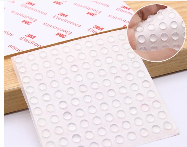 Small Square White Silicone Bumper Feet Pad  Self-Adhesive Keyboard Furniture Clear Rubber for Glass Table Tops