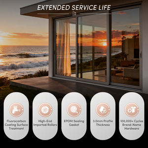 Ouna Heavy-Duty Moderne Energiezuinige Schuifdeuren Externe Dubbele Glazen Glijbaan Patio Deuren En Ramen Voor Thuis - Product Image 4