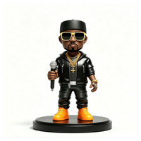 Juguete Bobblehead de Resina OEM/ODM, Figura Personalizada de Personaje de Rapero Callejero con Logotipo, Muñeco con Cabeza Móvil para Regalos y Promoción