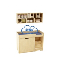 Table à langer mobile en bois moderne avec étagères de rangement pour l'école et le salon