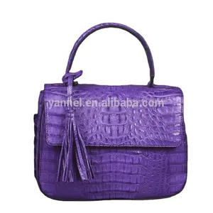 Latest Lady Crocodile Bags Top Handle Shoulder Bags with Tassel Wholesale Women Handbags Leather purse custom made logo