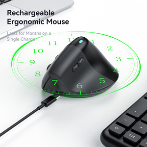 Souris sans fil rechargeable 2,4 GHz, double mode, silencieuse, pour tablette, ordinateur portable, PC, souris ergonomique verticale - Product Image 3