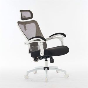 Chaise de bureau ergonomique pivotante avec appui-tête, base métallique, pour la maison, le bureau, l'école, la salle à manger, l'hôtel, le salon, style chaise de patron - Product Image 6