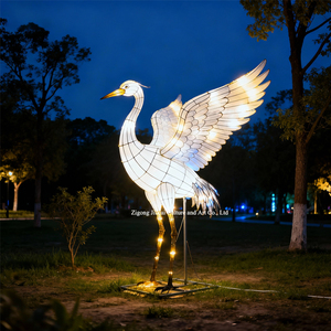Personalizzato rosso incoronato lanterna tradizionale uccello cinese LED impermeabile decorazione riutilizzabile per feste culturali di natale giardino - Product Image 3