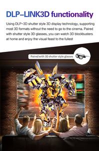 Proyector M2 Nativo 1920*1080P DLP con Enfoque Automático, Batería Integrada para Exteriores, Video Portátil, Películas 3D, 4K, Inalámbrico, Duplicación de Pantalla de Teléfono Móvil - Product Image 6