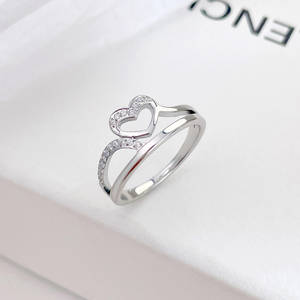 Bague tendance coréenne 2025, design minimaliste en forme de cœur, <span class=keywords><strong>petite</strong></span> bague d'amour, bijoux chics et tendance pour femmes - Product Image 3