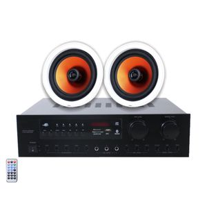เครื่องขยายเสียงบลูทูธ 100W 16 โอห์ม 2.0 สำหรับใช้ในบ้าน ลำโพงติดเพดานแบบไร้ขอบขนาด 6 นิ้ว วัสดุพลาสติก โคแอกเชียล รุ่น Smart Aud SH2042 - Product Image 3