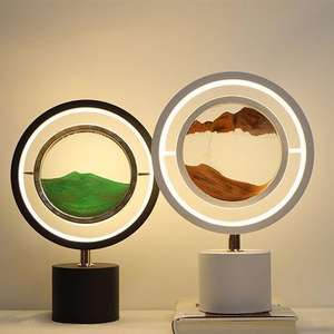 Taikoo นาฬิกาทราย3D ทันสมัย, ไฟ LED นาฬิกาทรายเคลื่อนไหวเคลื่อนไหวได้ทรายดูด<span class=keywords><strong>ทะเล</strong></span>ลึกโคมไฟโต๊ะข้างเตียงทรงโดม - Product Image 1