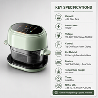 Penggorengan Udara 4.0L 1350W Kontrol Digital Tangki Bergaris 360 Derajat Memasak Tanpa Minyak Desain Kapsul Retro KA05005