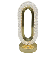 Lampe de chevet à intensité variable de style nordique, lampe en cristal elliptique à LED rechargeable pour chambre à coucher, sortie d'usine