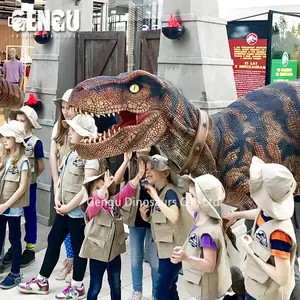 Dinosaurio parque de atracciones de caucho de silicona disfraz de dinosaurio