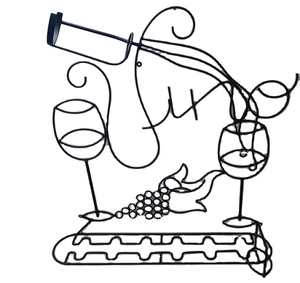 Soporte colgante de pared de Metal para botellas de vino y vidrio, estantes de almacenamiento decorativos, estante - Product Image 1