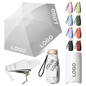 Paraguas de Bolsillo Mini Compacto Ultraligero Promocional con Logotipo Personalizado, Superventas 2025, Paraguas Plegable de 5 Secciones con Protección UV y Funda - Product Image 2