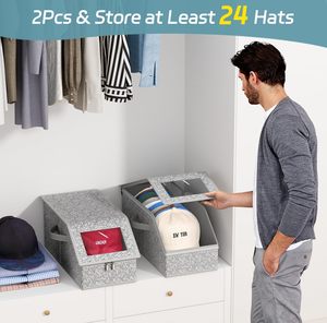 Stackable Hat <b>Storage</b> for Baseball Caps Hat Space saving <b>Storage</b> <b>Box</b> Baseball Cap Organizer for Closet - Product Image 6