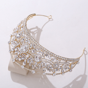 Nouveau romantique de luxe diamant mariée <span class=keywords><strong>princesse</strong></span> pêche <span class=keywords><strong>couronne</strong></span> mariage royal diadèmes Para Noivas couronnes de reconstitution historique européennes et américaines - Product Image 4