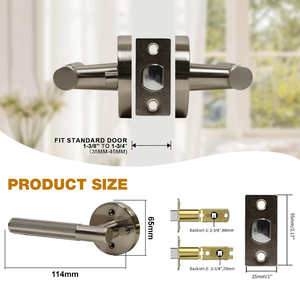 Meistverkaufte Schlüssellose Satin-Nickel Gerändelte Türgriffe aus Zinklegierung für Innentüren - Product Image 4