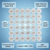 Base en aluminium LED PCB MCPCB 1,2 mm 25 UM Cuivre Finition OSP Haute conductivité thermique pour l'éclairage