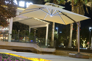 Parasols de jardin robustes 3,5 m * 3,5 m, parasols d'extérieur, grand parasol carré, grand parasol de patio avec <span class=keywords><strong>manivelle</strong></span> en métal - Product Image 3
