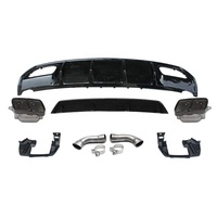 Diffuseur arrière noir avec embouts d'échappement pour Mercedes Benz Classe A Hatchback W176 2013-2015 / 2016-2018 Style A45