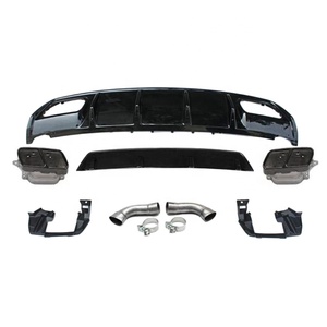 สปอยเลอร์กันชนหลังสีดำพร้อมปลายท่อไอเสียสำหรับ Mercedes <span class=keywords><strong>Benz</strong></span> <span class=keywords><strong>A</strong></span> <span class=keywords><strong>CLASS</strong></span> Hatchback W176 ปี 2013-2015 / 2016-2018 สไตล์ A45 - Product Image 2