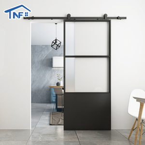 Portes coulissantes modernes populaires en aluminium noir pour chambre à coucher, style grange, pour les États-Unis et le Canada - Product Image 3