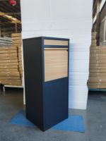 Boîte aux lettres extérieure en acier galvanisé, autoportante, avec serrure antivol, finition imitation bois pour jardin et cour