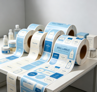 Étiquettes autocollantes personnalisées pour emballage, rouleau d'étiquettes en vinyle imperméable avec logo en feuille d'or pour produits chimiques
