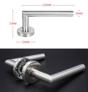 Poignée à levier creuse tubulaire en acier inoxydable à Angle droit simple Passage chambre intimité salle de bain poignée de porte - Product Image 5