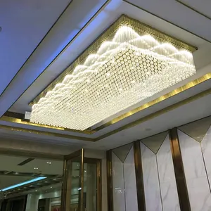 직사각형 대형 현대 호텔 연회 빌라 거실 홀 조명 장식 럭셔리 크리스탈 샹들리에