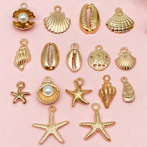 Wegoodzf Tự Làm Thủ Công hải lý đồ trang sức Seashell Starfish Conch hợp kim mặt dây chuyền <span class=keywords><strong>Charms</strong></span> trang trí Giày phụ kiện - Product Image 2