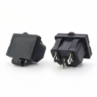 Prise d'alimentation C14 à encliquetage AC-05T avec couvercle étanche à ressort, connecteur femelle AC 3 broches pour montage sur panneau