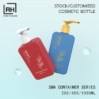 Bouteille de shampooing en plastique moderne pastel 1l HDPE, couleur personnalisée, impression à l'écran, emballage cosmétique, grande bouteille pour lotion corporelle