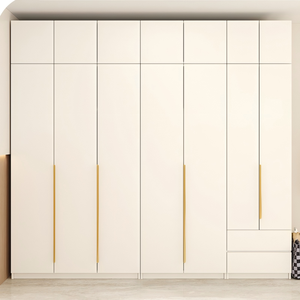 HMHF Adjustable Solid Wood <b>Wardrobe</b> Modern Minimalist Freestanding Bedroom Storage Cabinet with Floor-to-Ceiling Mesh Doors - Product Image 4