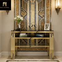 Table console moderne haut de gamme à armature en acier inoxydable pour la maison salon porche hall d'hôtel utilisation polyvalente