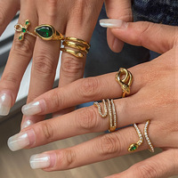 Bague de Fiançailles et de Mariage Classique en Laiton Plaqué Or 18 carats pour Femme, Entièrement Pavée de Zircons Cubiques 5A en Forme de Goutte, Vente en Gros Usine