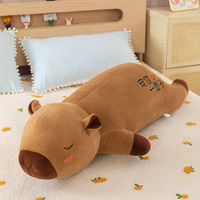 Peluche Capybara Ours Mignonne, Animal en Peluche pour Fête, Poupée de Sommeil, Coussin Long Ultra Doux, Anti-Stress, Lavable UV 31-50cm