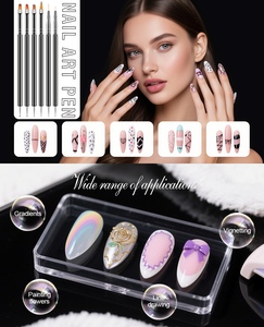 Set de Pinceles para Decoración de Uñas, Kit de Pinceles para Manicura con Limas de Uñas, Herramientas para Cutículas, Secador y Accesorios para Pedicura - Product Image 5