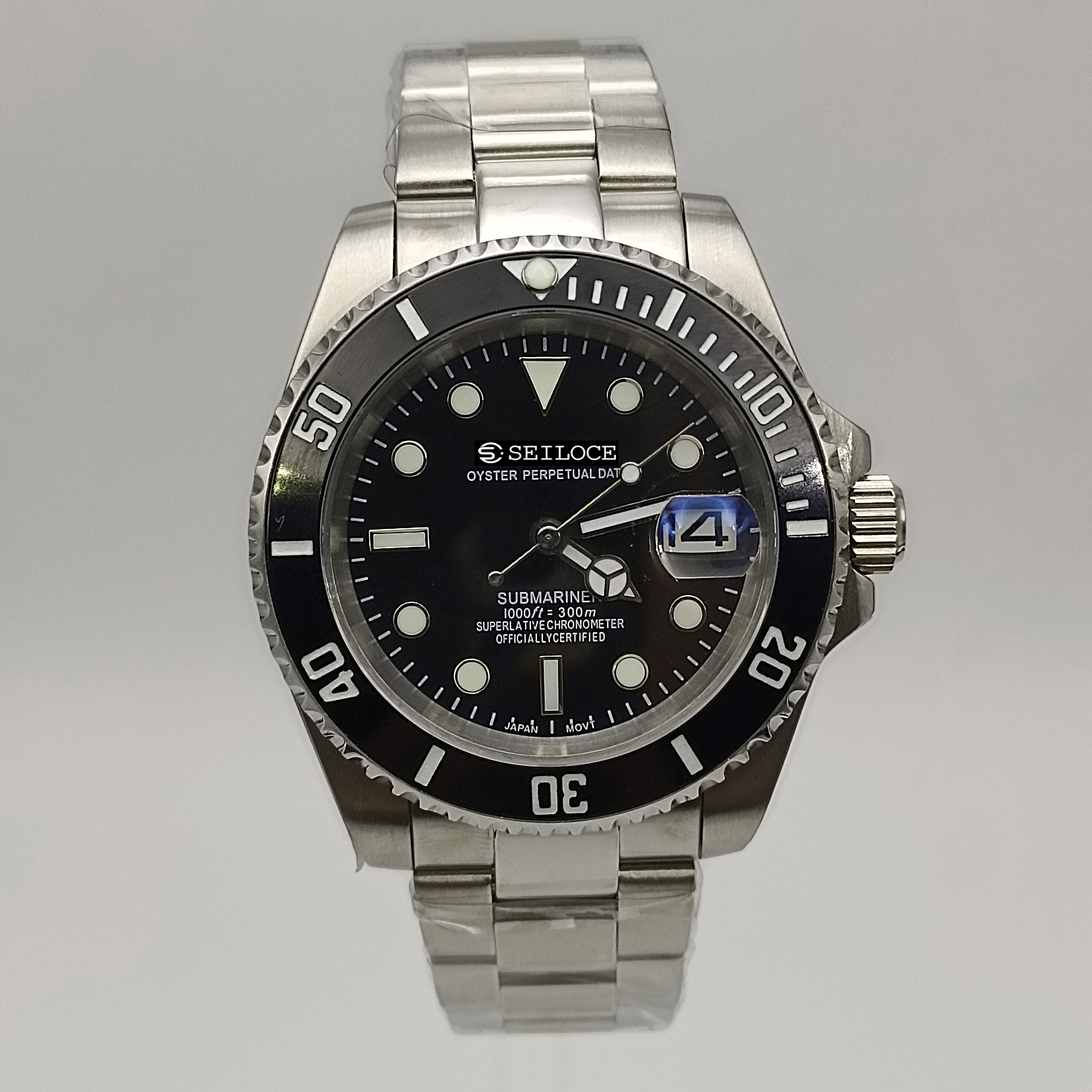 Silver Case+Black Dial