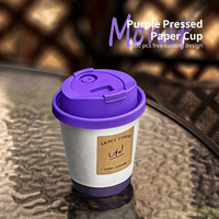 Gobelet en papier jetable tendance pour thé au lait et boissons chaudes, emballage créatif gaufré à emporter, usage commercial, gobelet enduit