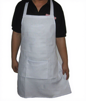 Lot de 12 tabliers Jubatus 100 % coton, 2 poches, pour cuisine, chef, réglables, pour femmes et hommes, blancs, lavables en machine