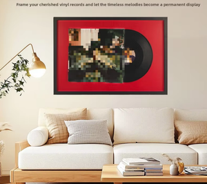 Support de Présentation pour Disque Vinyle 12 Pouces, Cadre <span class=keywords><strong>Photo</strong></span> Mural pour Album CD, Boîte à Ombre pour Vinyle avec Miroir Intégré - Product Image 1