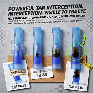 Filtros desechables para cigarrillos con perlas explosivas, boquilla suave, tamaño dual apto para cigarrillos regulares y delgados, triple de 3 etapas - Product Image 2