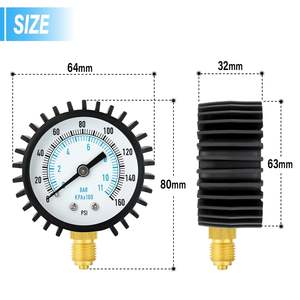 एर्गोबॉय 0-11 बार/0-160 psi स्टेनलेस स्टील 2 "पानी के दबाव गेज नली नल कनेक्टर होम गार्डन सिंचाई के लिए चीन बनाया - Product Image 2