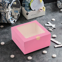 Boîte en papier kraft écologique personnalisée avec fenêtre, carton laminé brillant de 2 mm d'épaisseur pour l'emballage de gâteaux et de cadeaux en fourrure