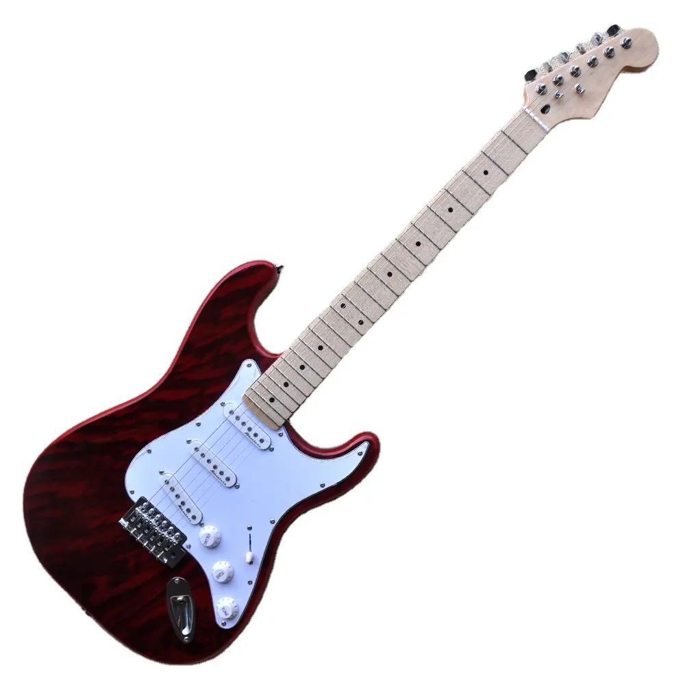 Flyoung Hot Selling Stringed Instrument Red Electric Guitar 22 Frets Guitar 6 strings
