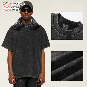 Fabricante de Camisetas de Punto Oversize de 300 g/m² para Streetwear OEM, 100% Algodón, Estilo Vintage, Impresión DTG Personalizada, Lavado Ácido - Product Image 2