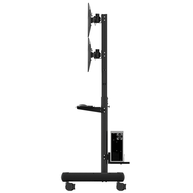 BEWISER Height Adjustable Tv Trolley Stand Motorized Cart Tv Cart Trolley Mobile